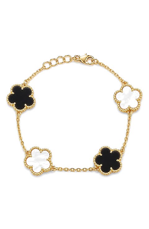 Mother of Pearl Flower Station Bracelet