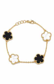 Mother of Pearl Flower Station Bracelet