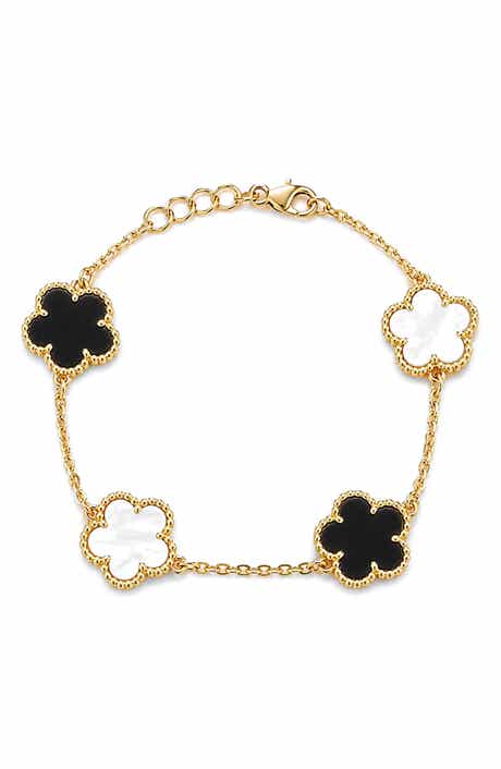 Mother of Pearl Flower Station Bracelet