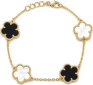 Juvell Mother of Pearl Flower Station Bracelet
