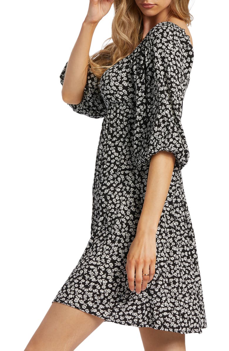 Billabong Swept Away Again Floral Babydoll Dress, Alternate, color,