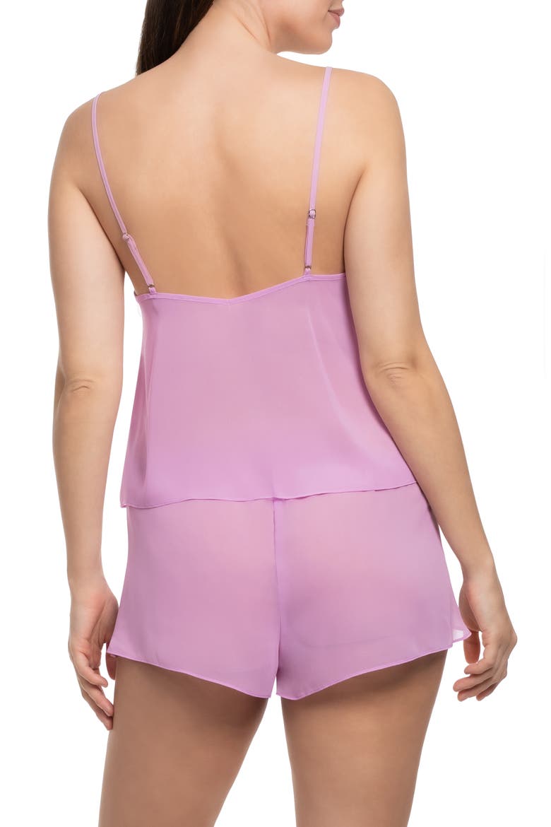 Zara Lace Trim Chiffon Short Pajamas, Alternate, color, ORCHID