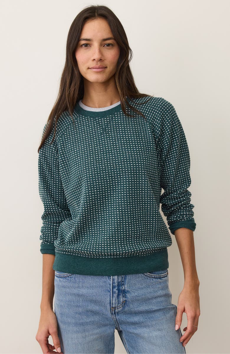 Marine Layer Daisy Raglan Sleeve Sweatshirt, Alternate, color, Mediterranean