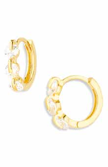 ARGENTO VIVO Triple Cubic Zirconia Huggie Hoop Earrings