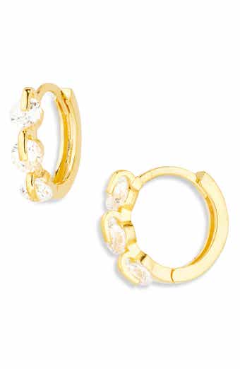 ARGENTO VIVO Triple Cubic Zirconia Huggie Hoop Earrings