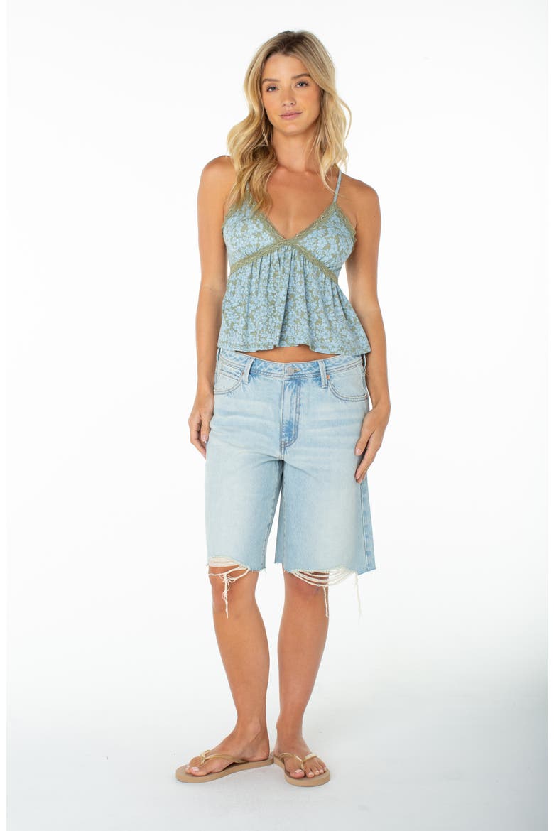 Coastal Sun Floral Babydoll Camisole, Alternate, color, OIL GREEN