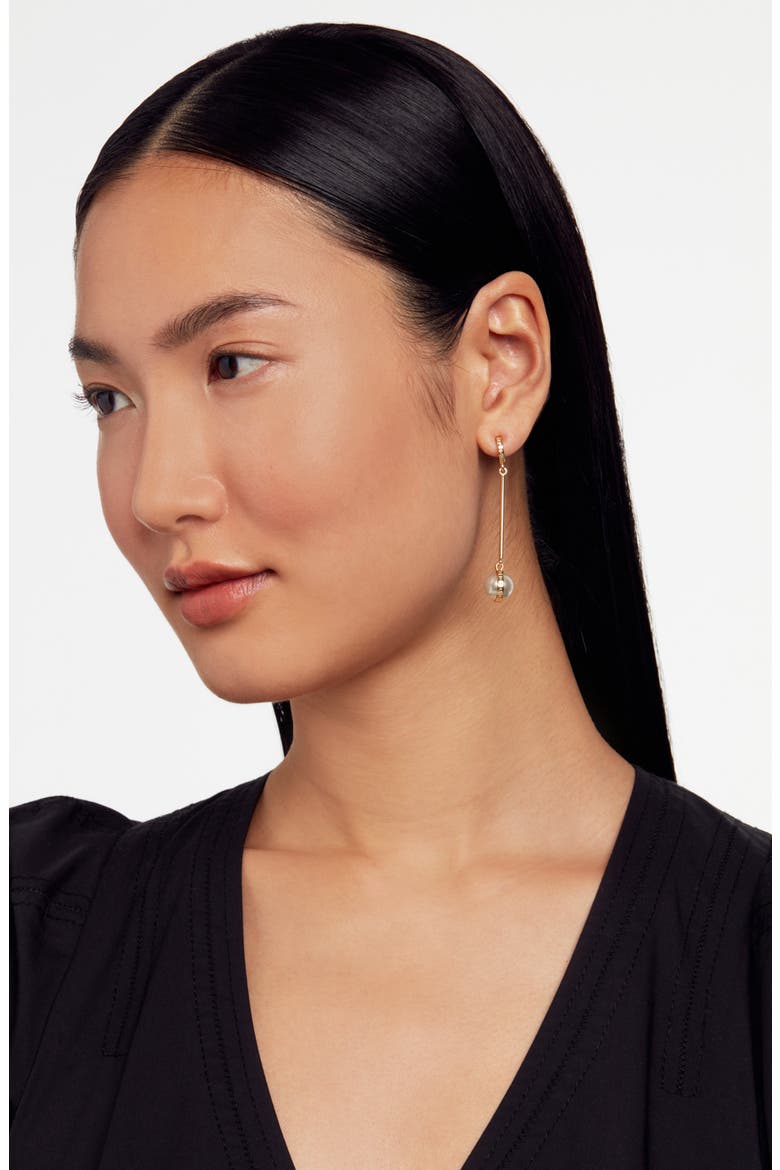 Perllie Imitation Pearl Drop Earrings, Alternate, color, GOLD TONE/ PEARL