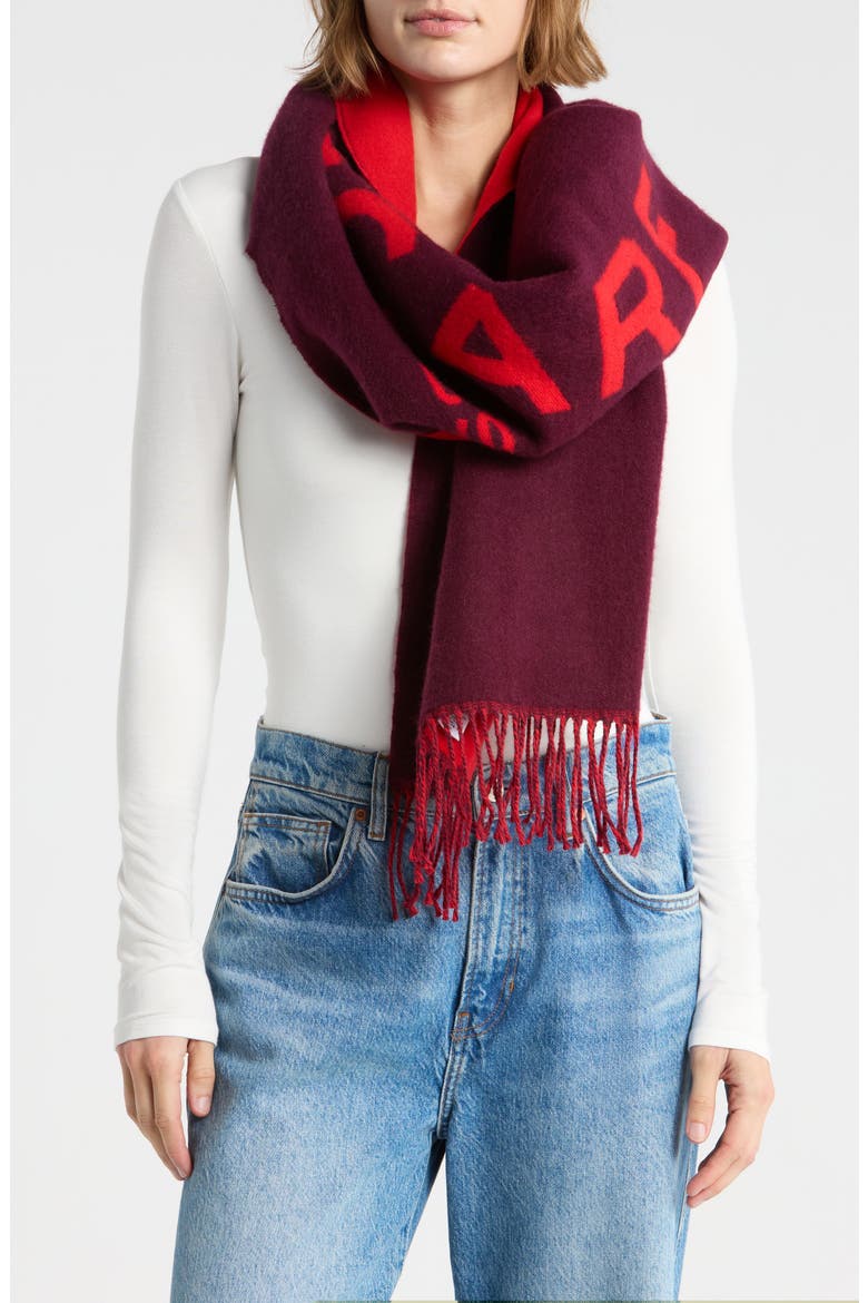 The Scarf Wool Blend Scarf, Main, color, DARK PLUM