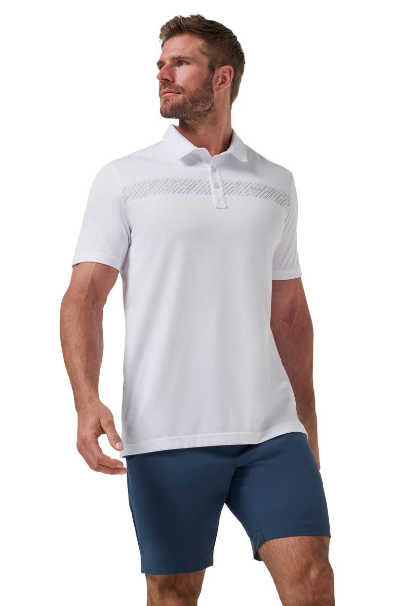 TravisMathew Landline Chest Stripe Polo, Alternate, color, White
