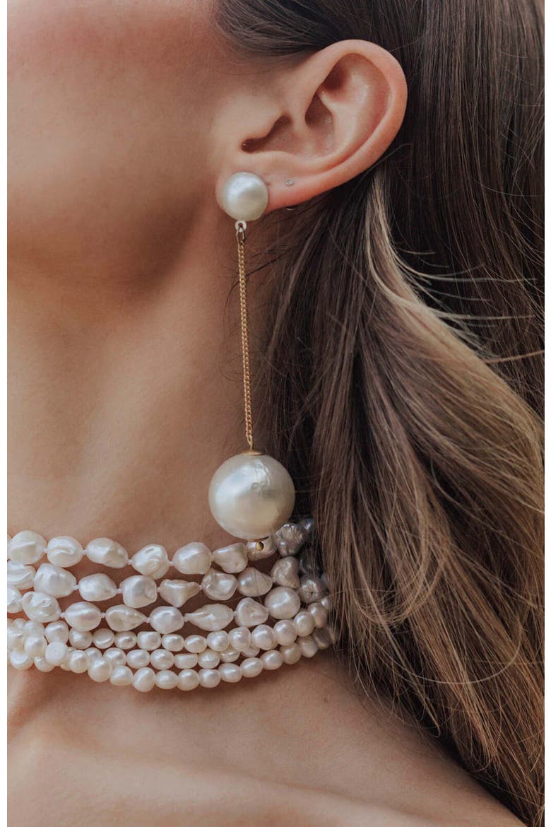 Ines Pearl Drop, Alternate, color, Gold
