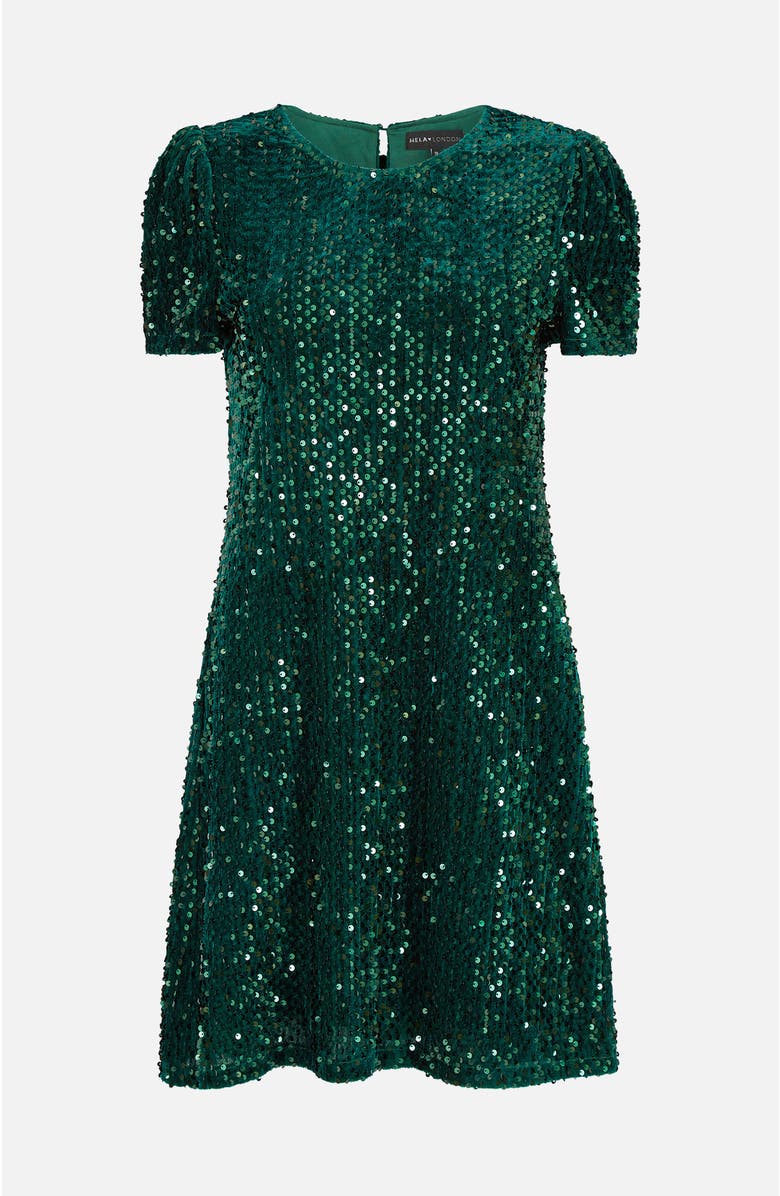 Yumi Sequin Tunic Mini Dress, Alternate, color, Green