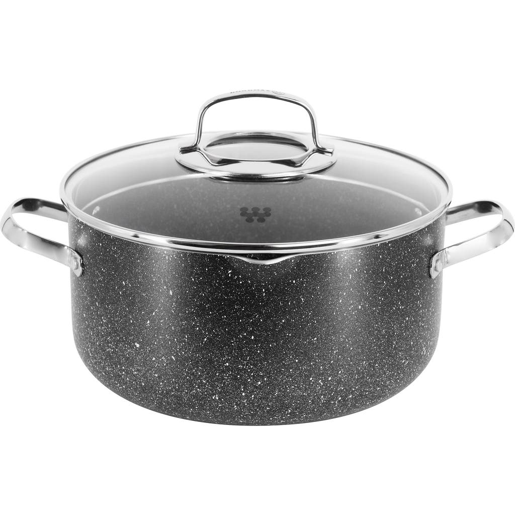 Korkmaz Galaksi Non Stick 10 Inch 6.5 Liter Casserole With Lid In Black