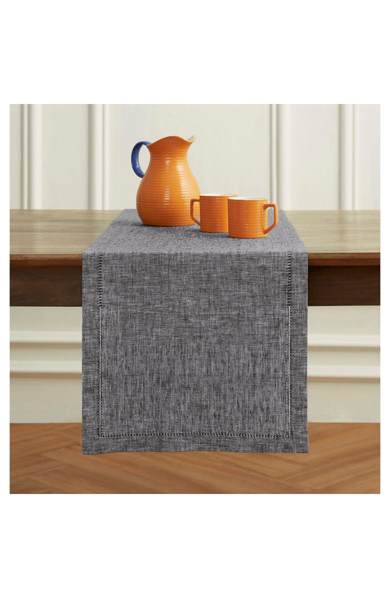 Solino Home Linen Table Runner - Milan, Main, color, Chambray Black
