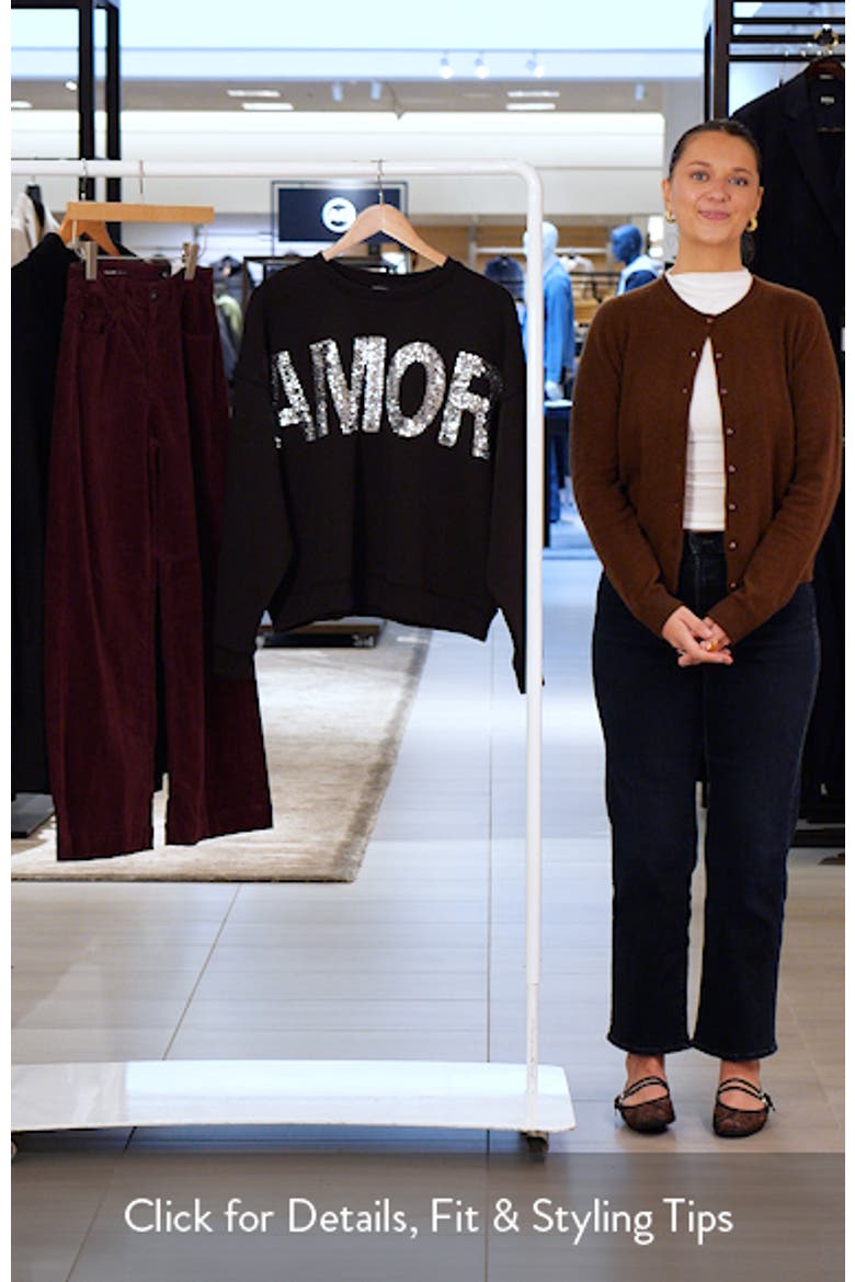 Ihkelicia Amor Sequin Appliqué Sweatshirt video