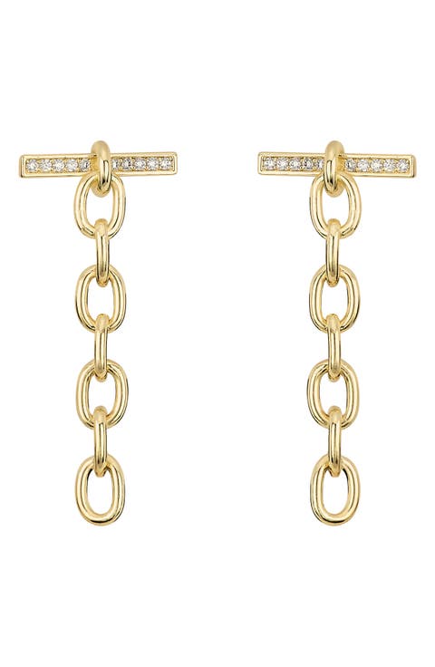 Pavé Toggle Drop Earrings