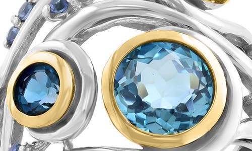 Effy Bezel Set Blue Topaz Cluster Ring In Blue