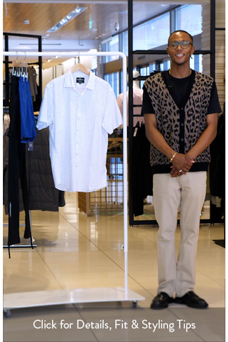 Raview Scatter Print Short Sleeve Cotton Button-Up Shirt video