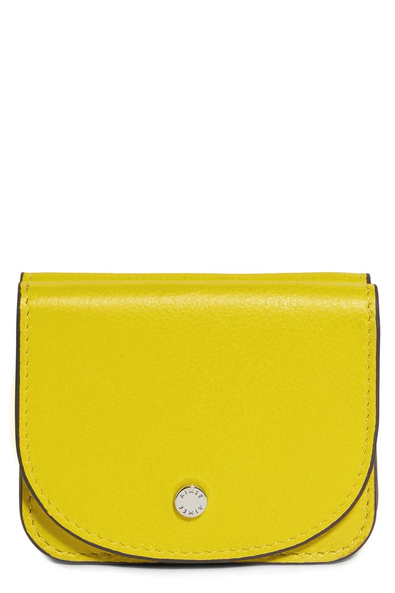 Pucker Up Leather Card Case, Main, color, SUNNY