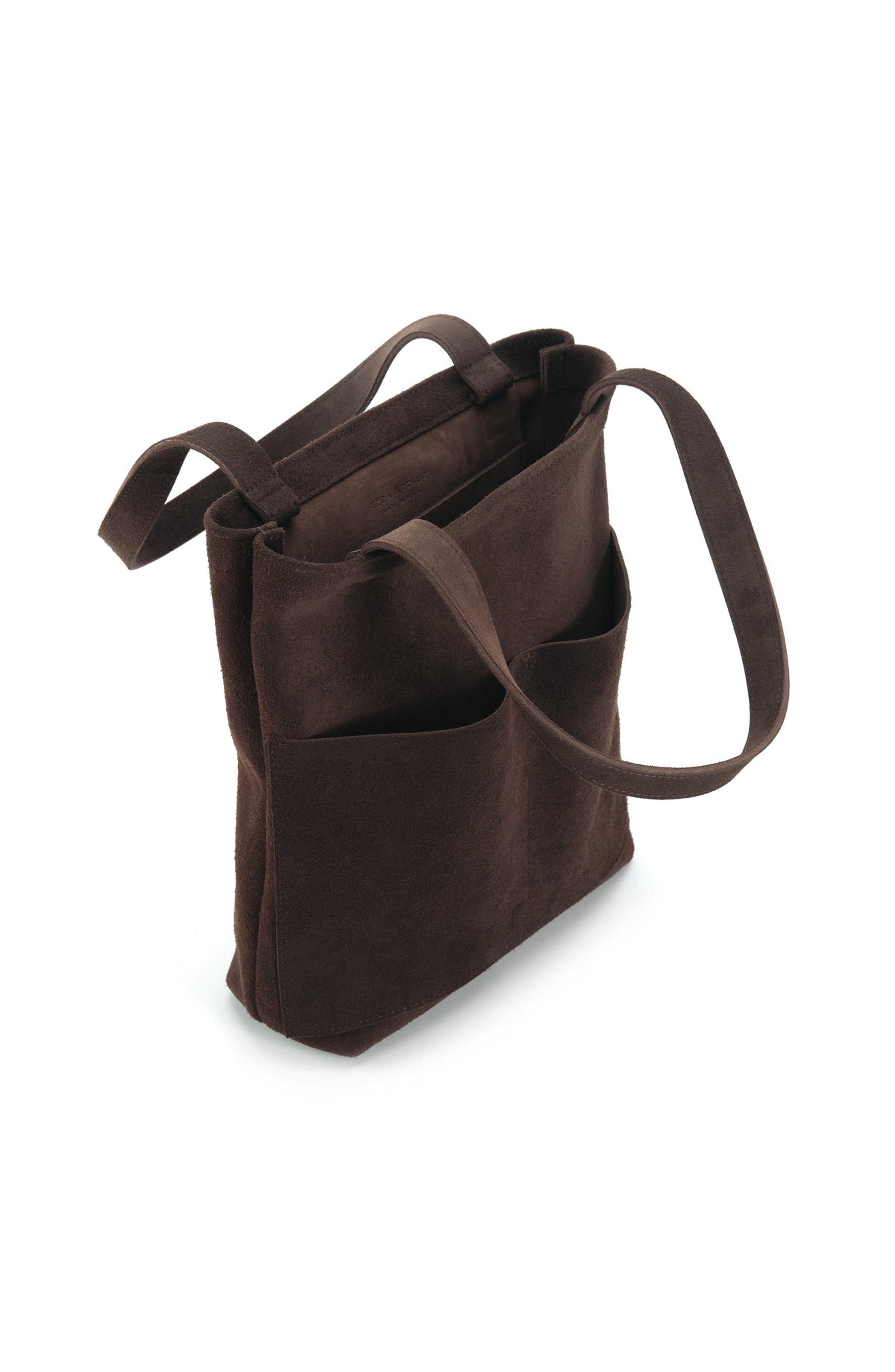 Ezra Arthur Brooklyn Nubuck Suede Leather Tote Bag, Alternate, color, Cocoa