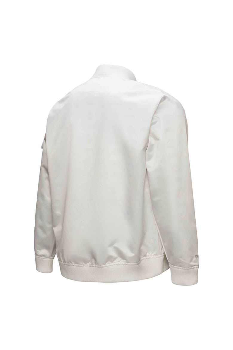 Men's Mitchell & Ness White Golden State Warriors Hardwood Classics Nights Team Leader Satin Full-Zip Jacket, Alternate, color, White