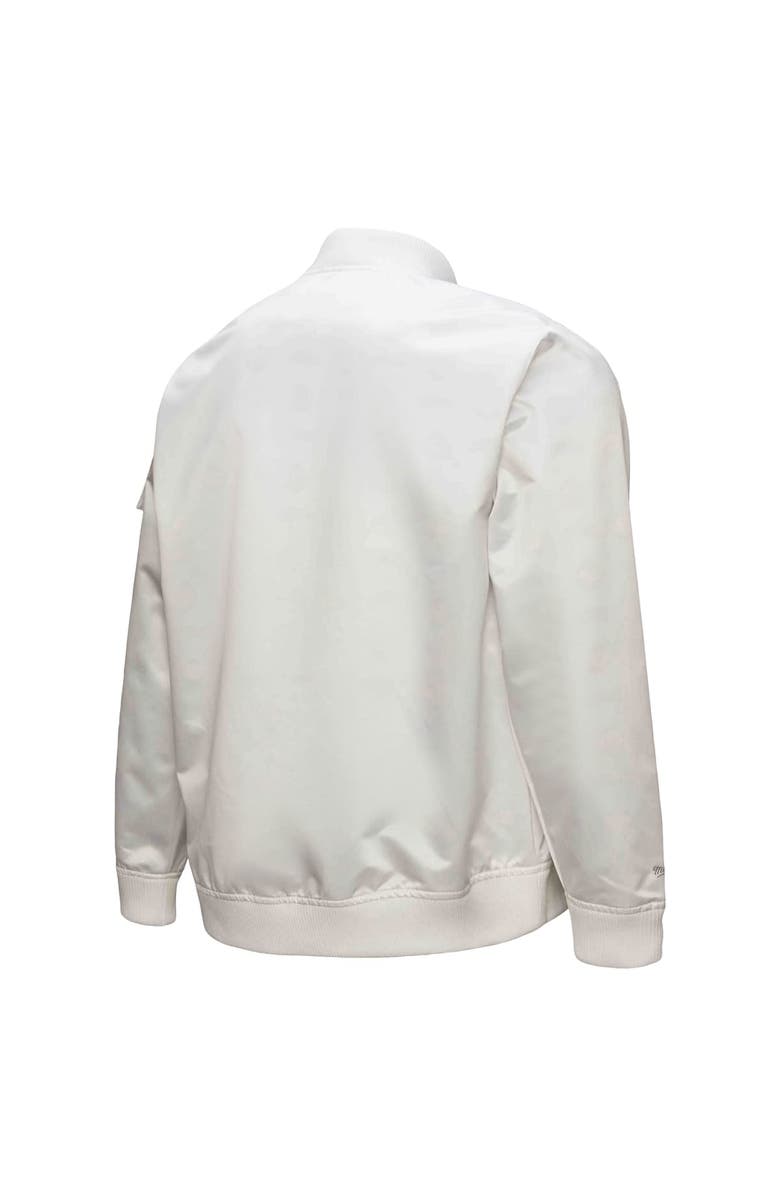 Mitchell & Ness Men's Mitchell & Ness White Golden State Warriors Hardwood Classics Nights Team Leader Satin Full-Zip Jacket, Alternate, color, White