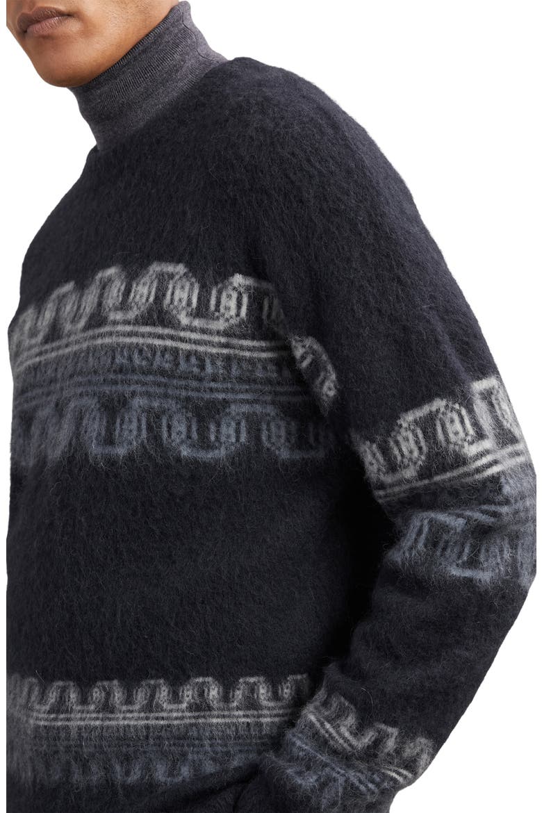 Lennox Pattern Wool & Alpaca Blend Sweater, Alternate, color, NAVY
