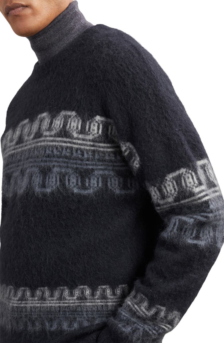 Reiss Lennox Pattern Wool & Alpaca Blend Sweater, Alternate, color, Navy