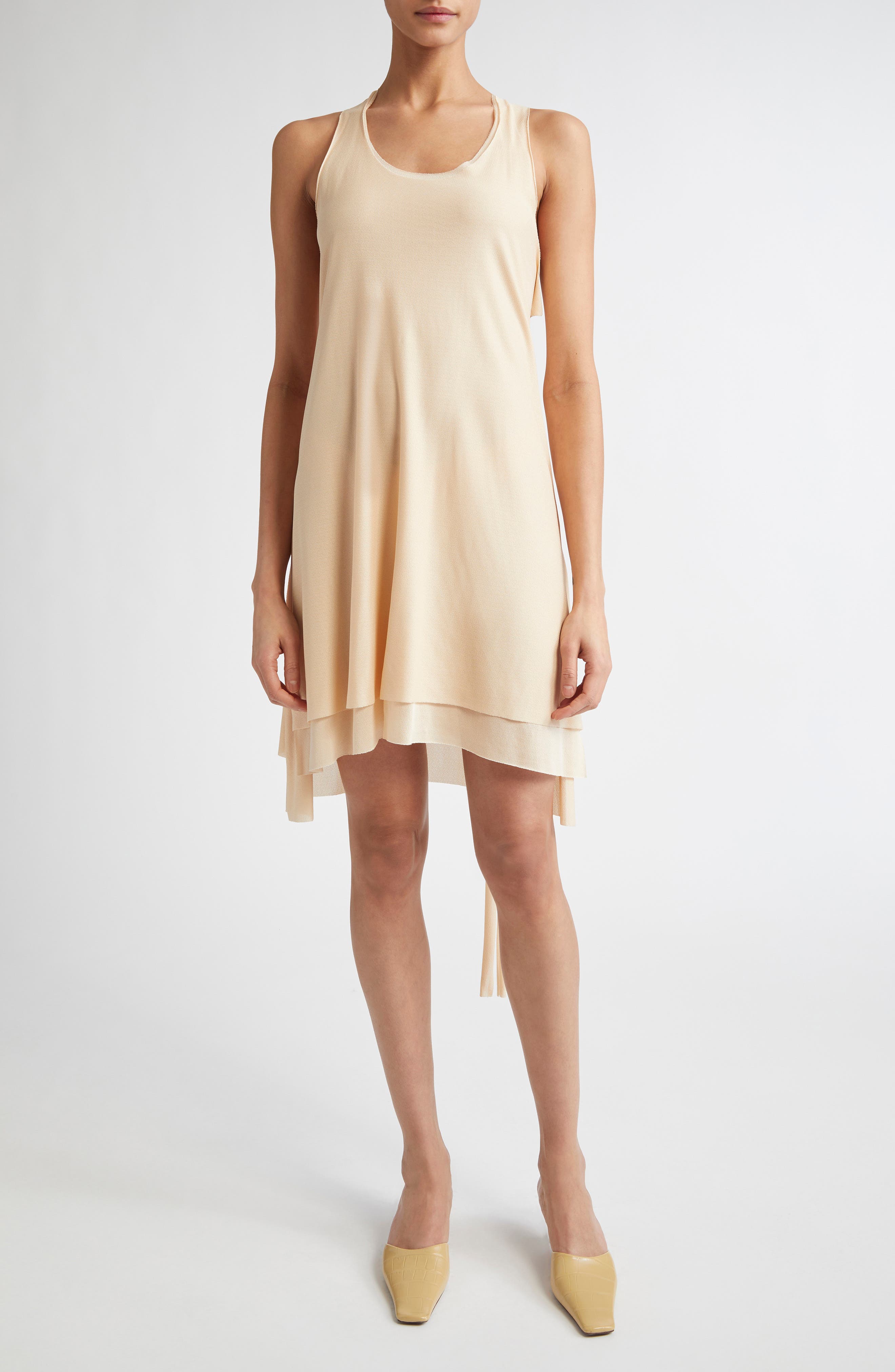 Tiered Sheer Tank Minidress