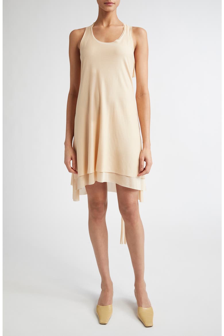 Tiered Sheer Tank Minidress, Main, color, BEIGE