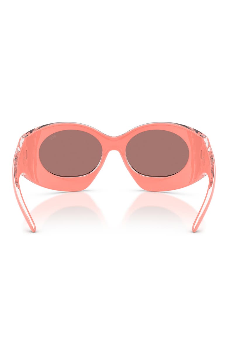 56mm Mirrored Cat Eye Sunglasses, Alternate, color, CRISTAL VARNISH PEACH / PINK