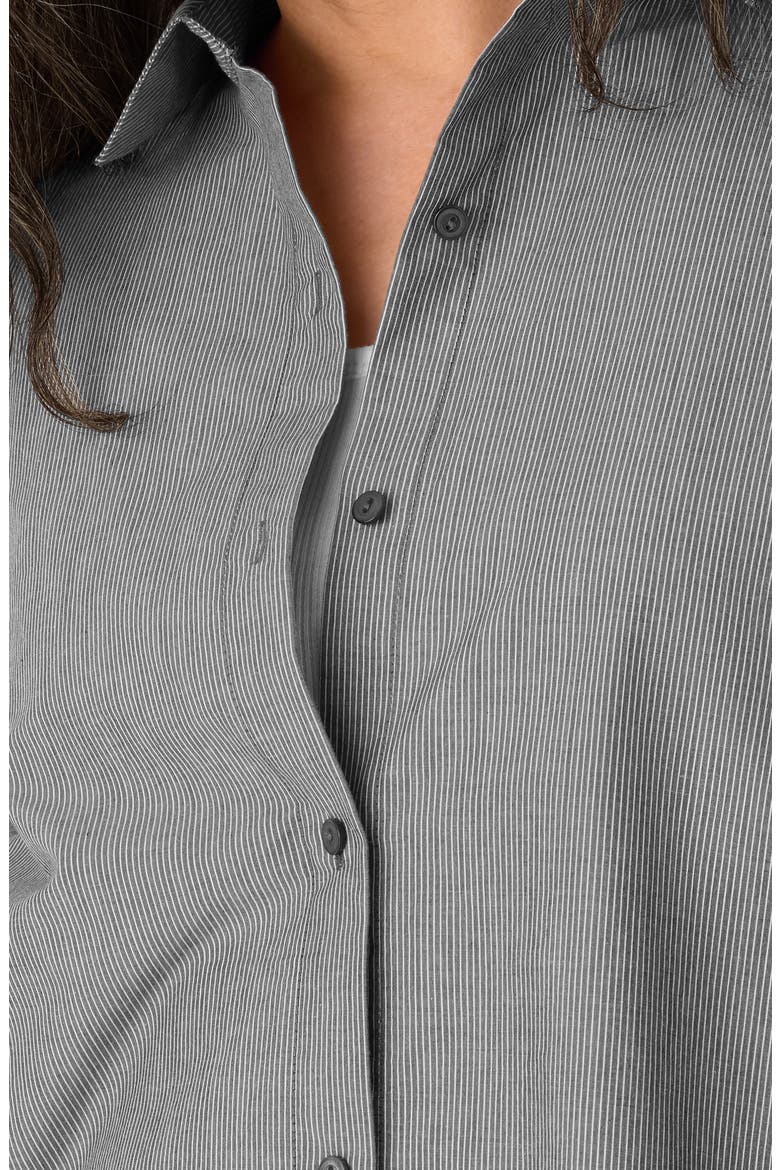 Organic Cotton Long Shirt, Alternate, color, BLACK WHITE
