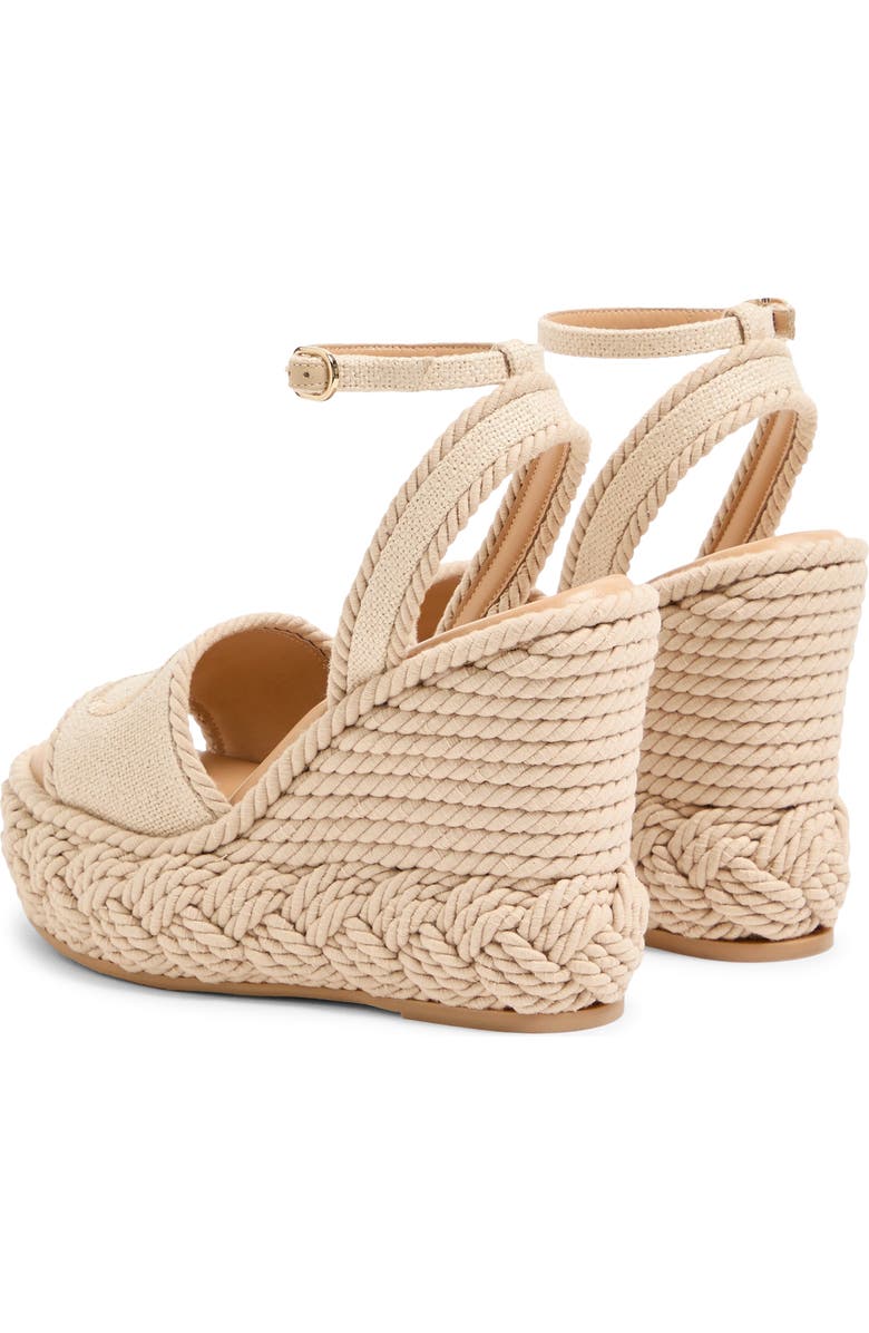 Valentino Garavani VLOGO Torchon Flat Espadrille Wedge Sandal, Alternate, color, Beige