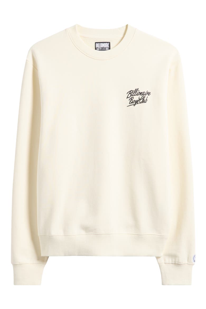 BB Small Script Cotton Sweatshirt, Alternate, color, WINTER WHITE