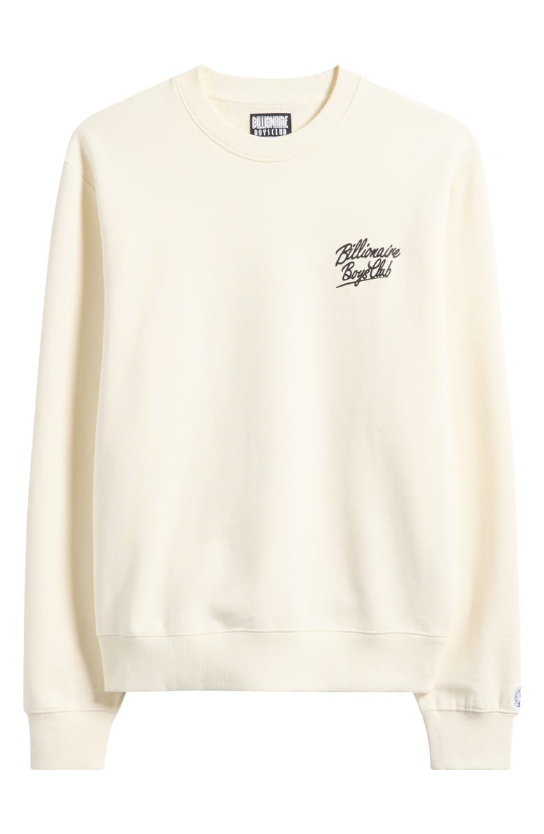 Billionaire Boys Club BB Small Script Cotton Sweatshirt, Alternate, color, Winter White