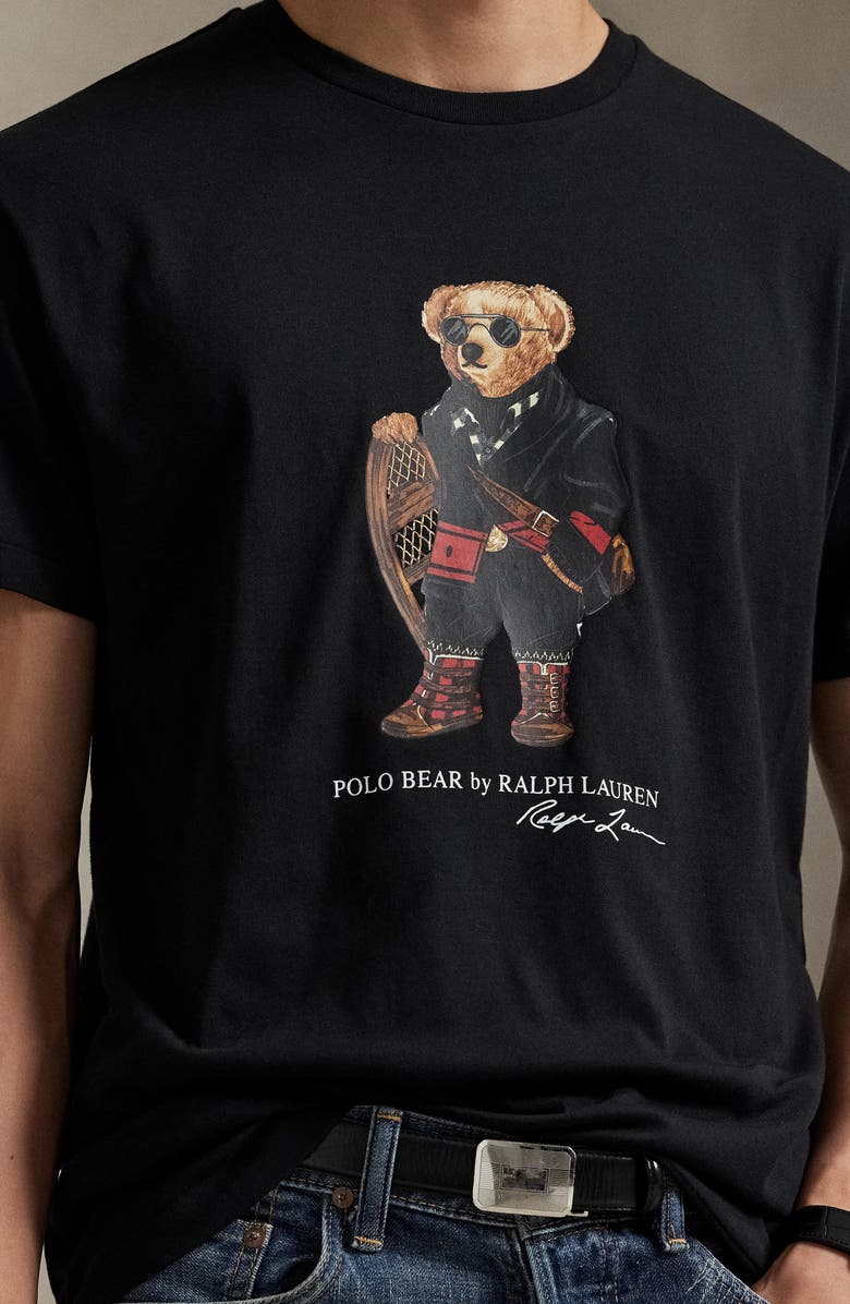 Polo Ralph Lauren Classic Fit Polo Bear Graphic T-Shirt, Alternate, color, Polo Black/ Holiday Bear
