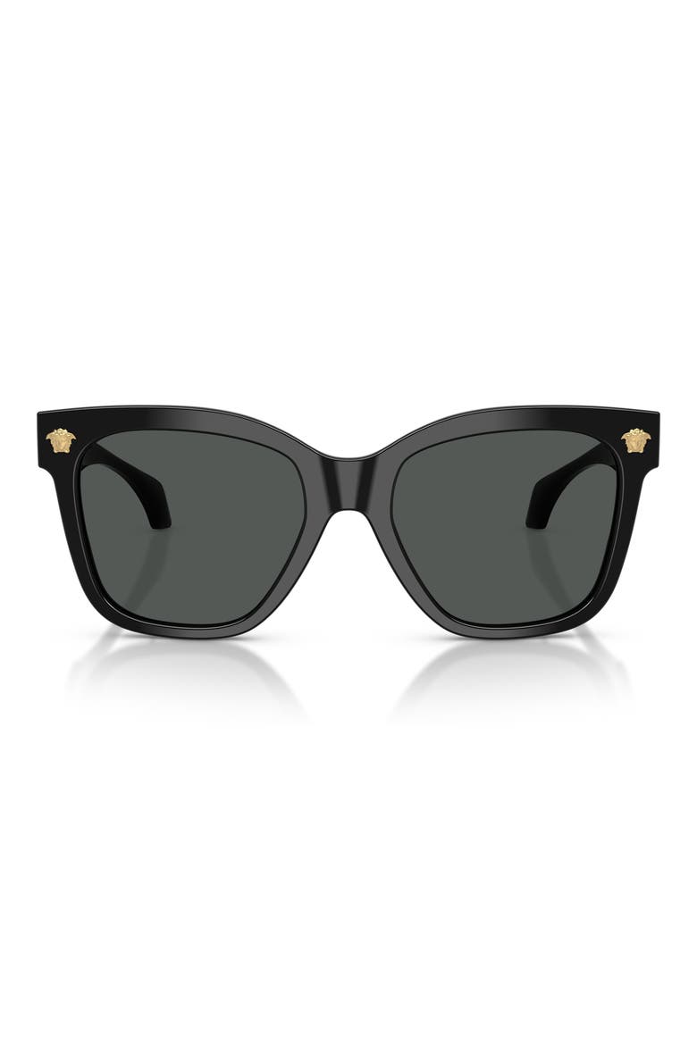 55mm Square Sunglasses, Main, color, BLACK / DARK GREY