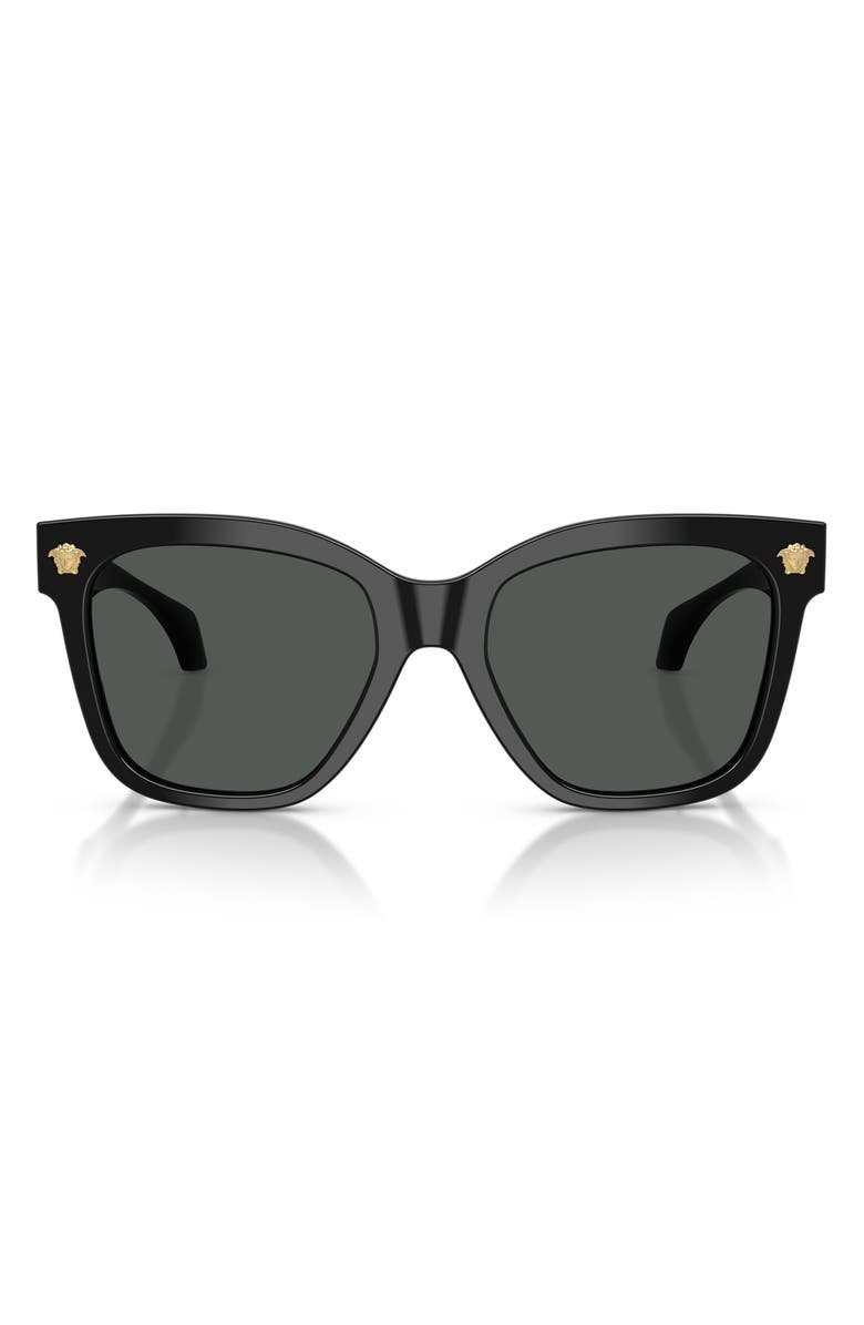 Versace 55mm Square Sunglasses, Main, color, Black / Dark Grey