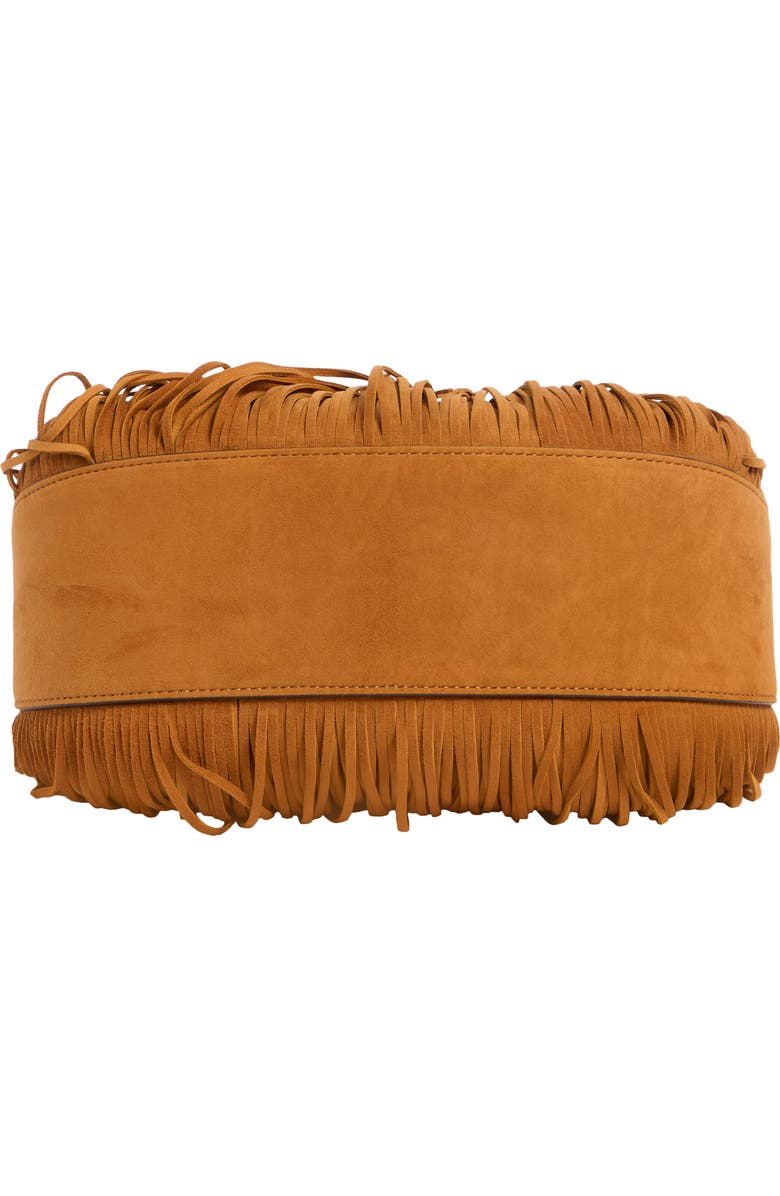 Stuart Weitzman Crescent Fringe Crossbody Bag, Alternate, color, Camel