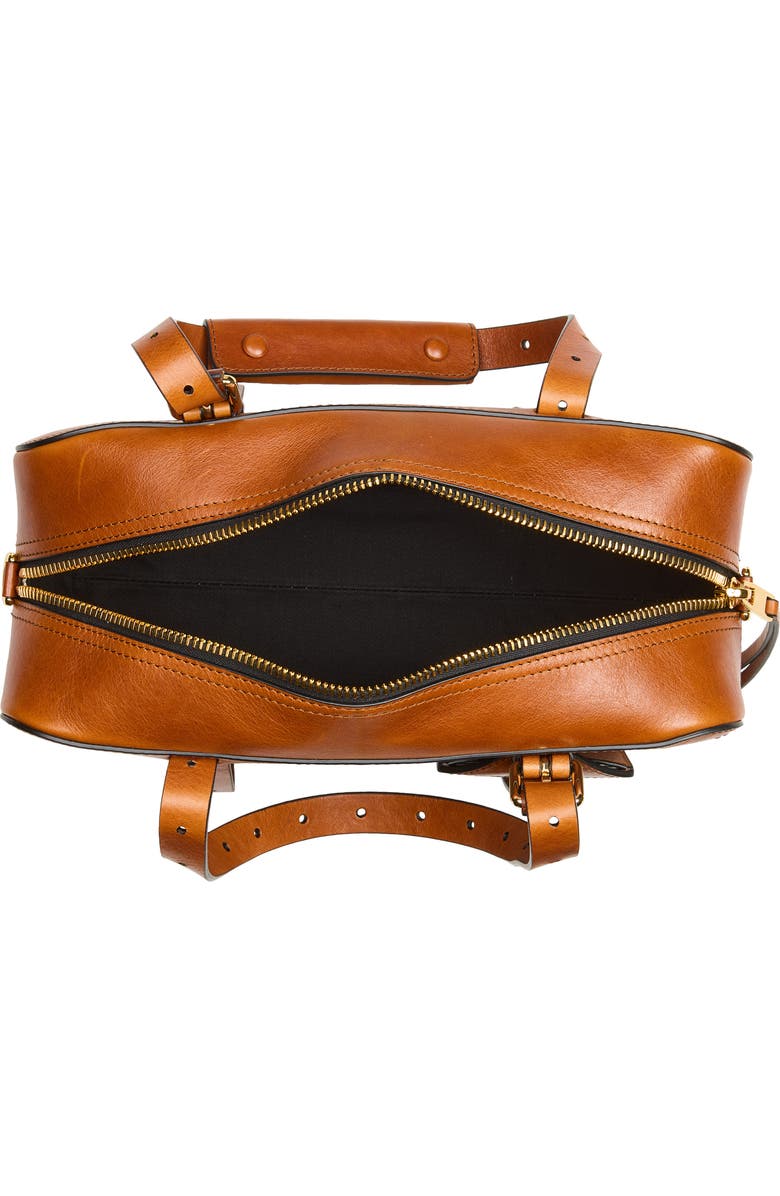 Moschino ID Leather & Canvas Shoulder Bag, Alternate, color, Natural/ Hide 10A Oo9