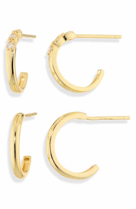 ARGENTO VIVO Set of 2 Cubic Zirconia Hoop Earrings