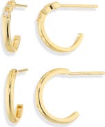 ARGENTO VIVO Set of 2 Cubic Zirconia Hoop Earrings
