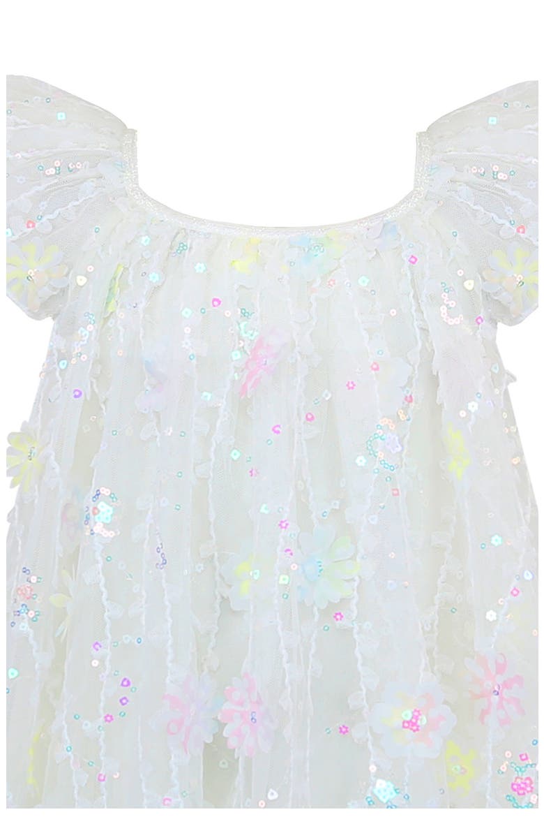Kids' Sequin & Floral Appliqué Float Dress, Alternate, color, IVORY
