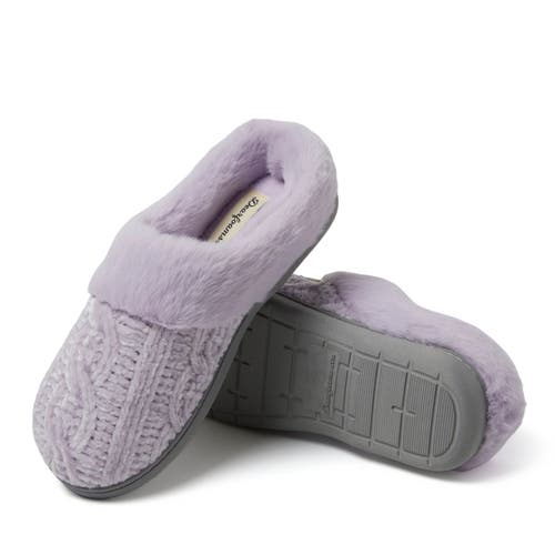 Dearfoams Claire Cable Knit Chenille Clog Slipper In Wisteria
