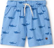 Hatley Kids' Shark Print Cotton Shorts