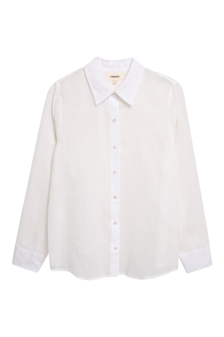 Ellery Ramie Button-Up Shirt, Alternate, color, IVORY