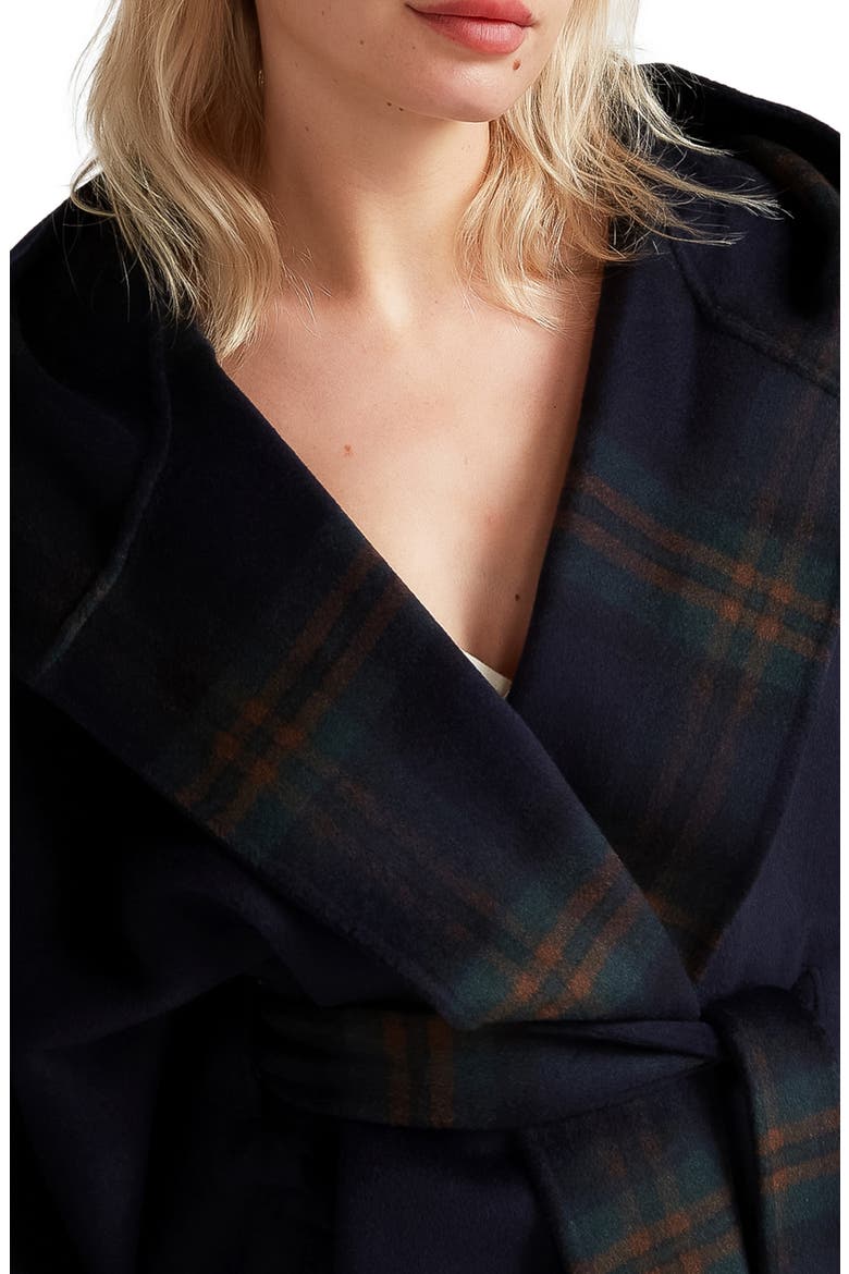 Jackson Landing Plaid Wool Blend Cape, Alternate, color, FRENCH NAVY