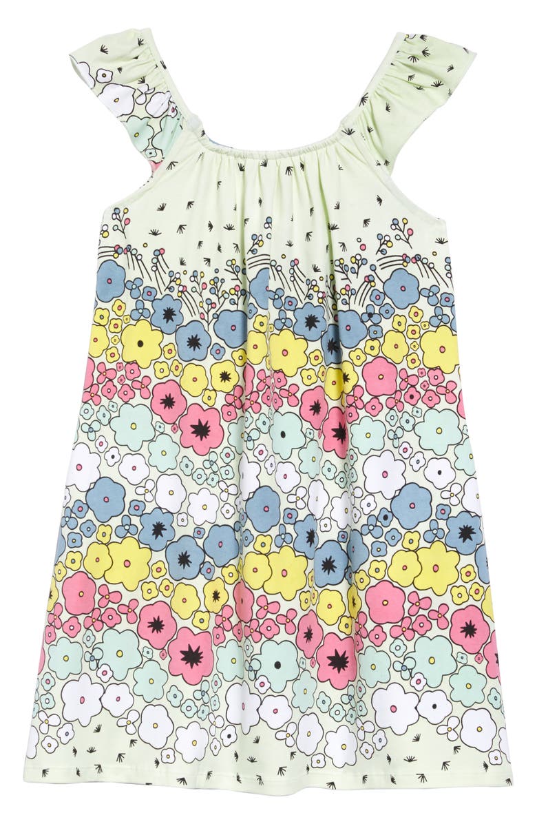 art & eden Lana Ruffle Sleeve Organic Cotton Dress, Main, color,