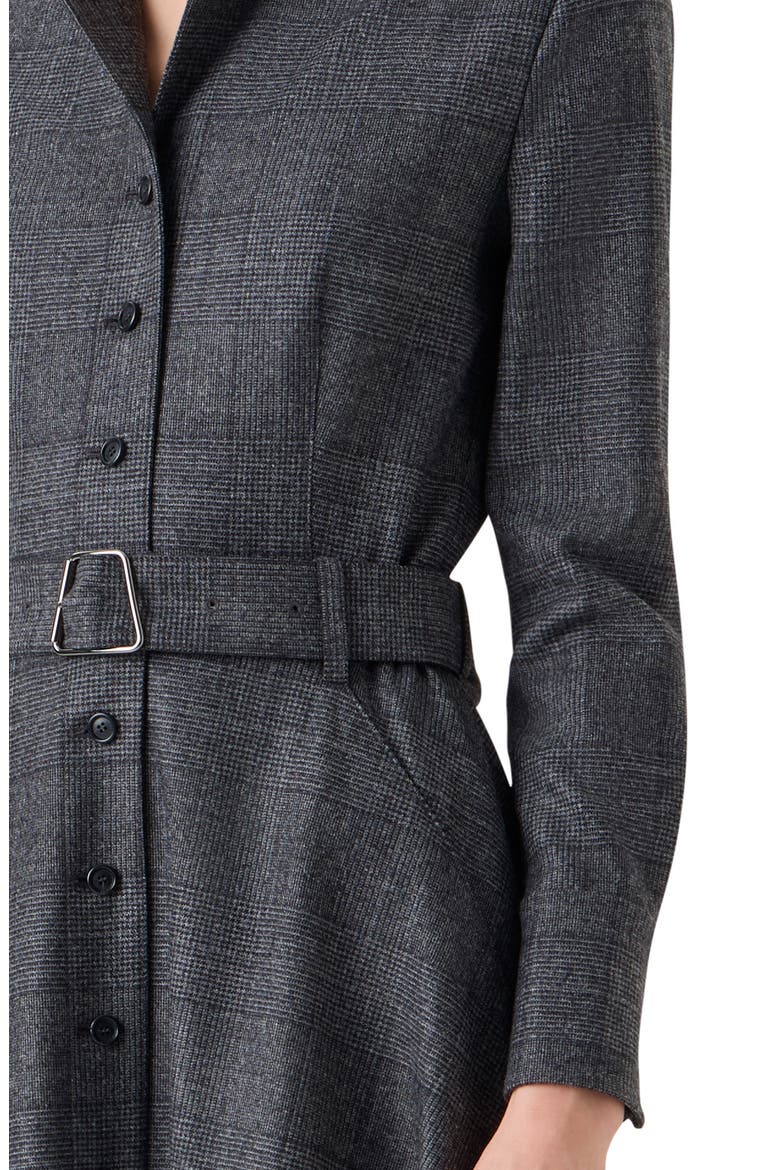 Prince Wool Flannel Midi Shirtdress, Alternate, color, CHARCOAL-BLACK
