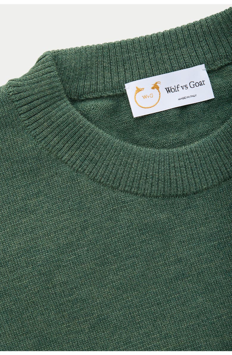 Wolf Vs. Goat (WvG) Wool Crewneck Sweater, Alternate, color, Abete