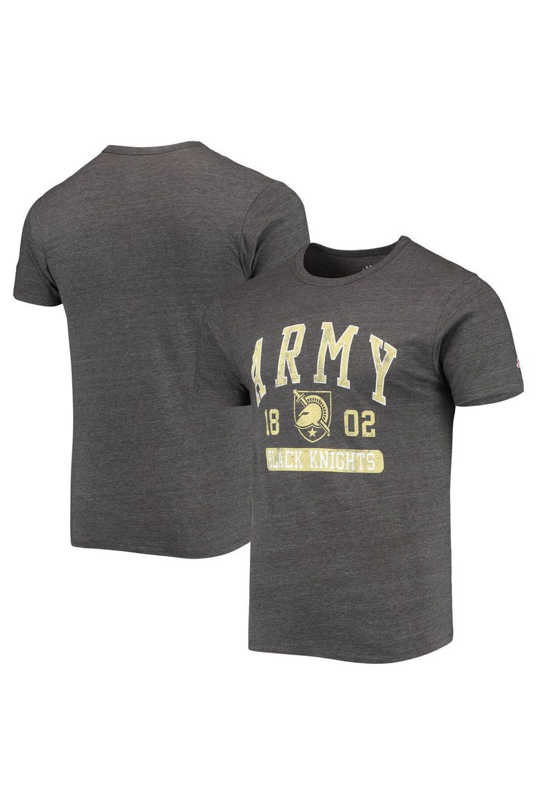 Men's League Collegiate Wear Heathered Charcoal Army Black Knights Volume Up Victory Falls Tri-Blend T-Shirt, Alternate, color, Heather Charcoal